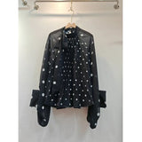 Lightweight Elegant Polka Dot Chiffon Blouse