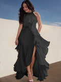 Modigirl Black Ruffle Maxi Dress