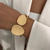 Chunky Gold Spring Bangles| Heavy Metal Bracelet Set