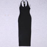 Black Bandage Dress with Metal Buttons