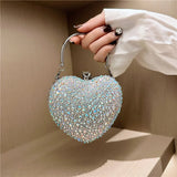 Heart Shaped Studded Inlay HandbagHeart Shaped Studded Inlay Handbag