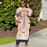 Bright Aristocrat Maxi Batwing Stretch Dress