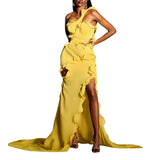 Solid Spliced Slim Backless Dress