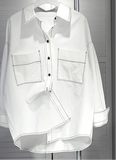 Double Pocket White Denim Design Shirt