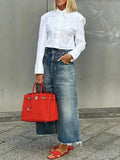 Distressed High Waist Wide Leg Jeans