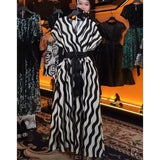 Zaria Stripe Print High Waist Dress for Women