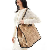 Woven Designer Straw Tote Bag