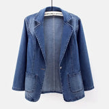 Slim Fit Denim Blazer