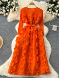 Bright Ruffles Luxury Maxi Dress