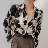 Cow Print Button Up Blouse