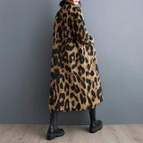 Oversized Leopard Wool Coat