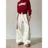 American Retro Relaxed Style Wide Leg Jogger Pant