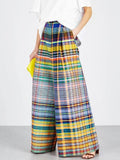 Bernarda Multi-Colored Plaid Wide-Leg Pants